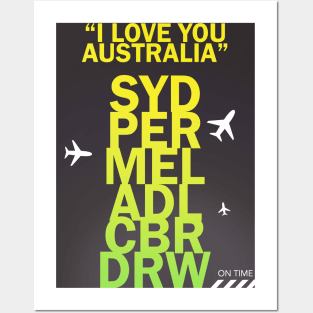 I love you AUSTRALIA green Posters and Art